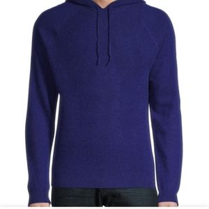 100% cashmere hoodie violet blue